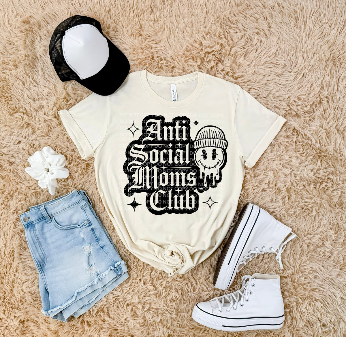 Anti Social Mom's Club BLACK (SCG) 102127 DTF transfer