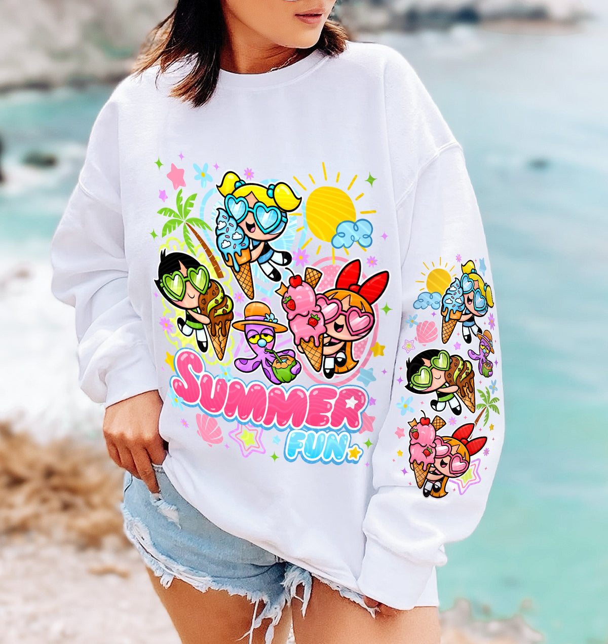 P puff girls summer (SLEEVE ONLY) (Gravitee) DTF Transfer