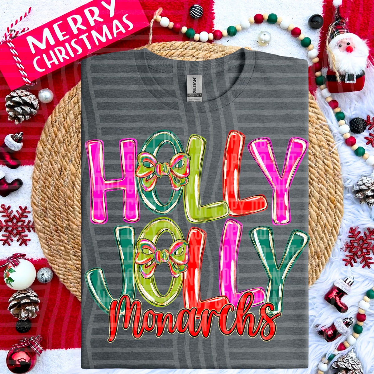 Monarchs Holly Jolly Bow (Caplinger) DTF Transfers