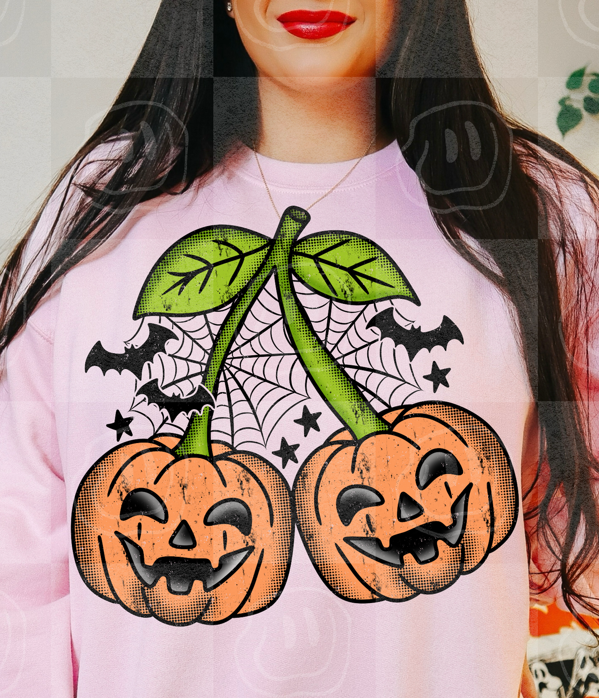 Jack o lantern pumpkin cherries (Lyttle) DTF Transfer