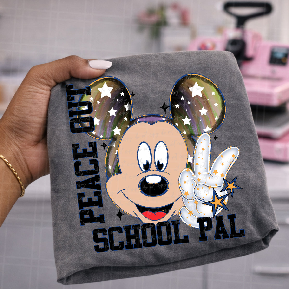 Peace out school pal mouse star ears (Virgo) DTF Transfer