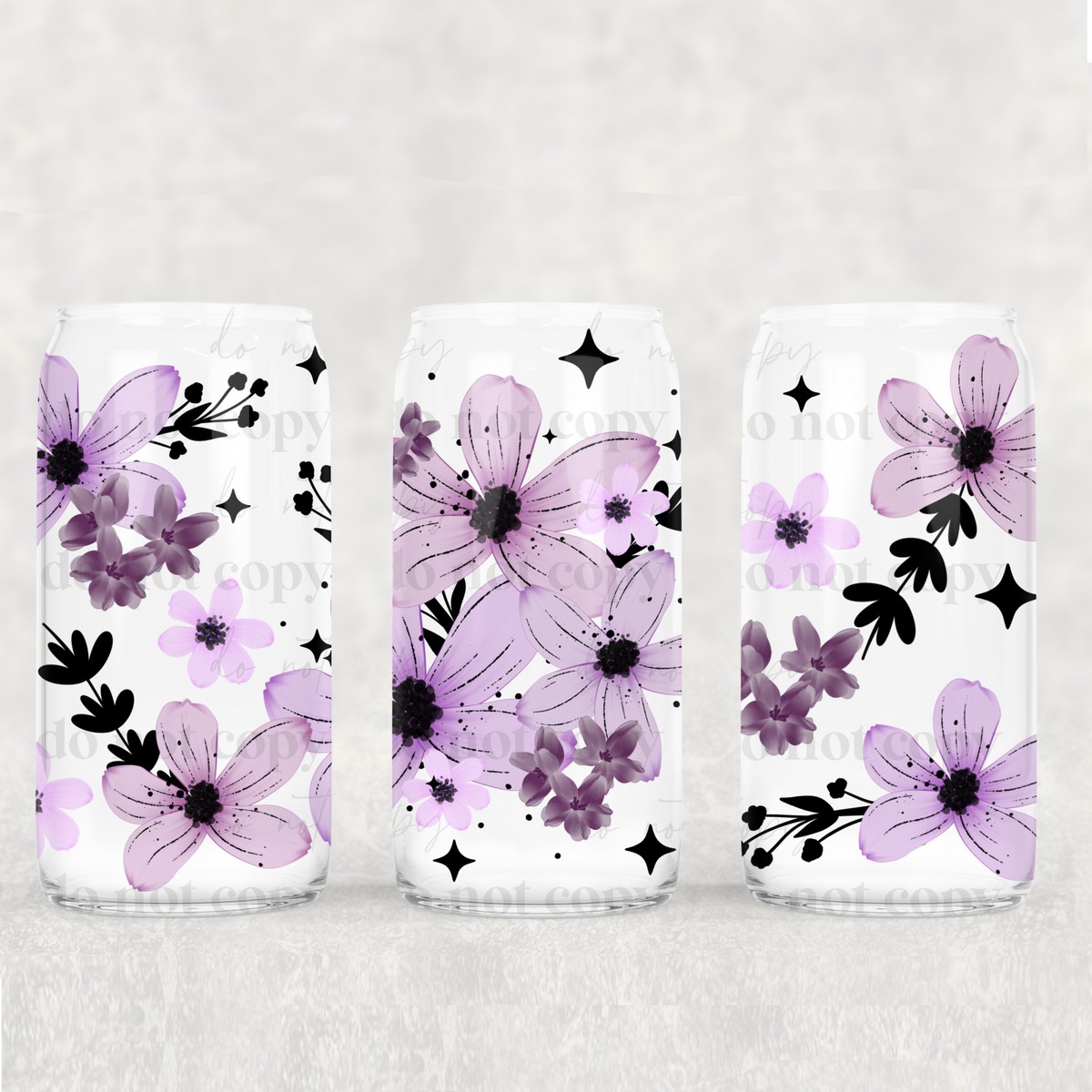 2995 purple flowers (CSC) UV DTF WRAP