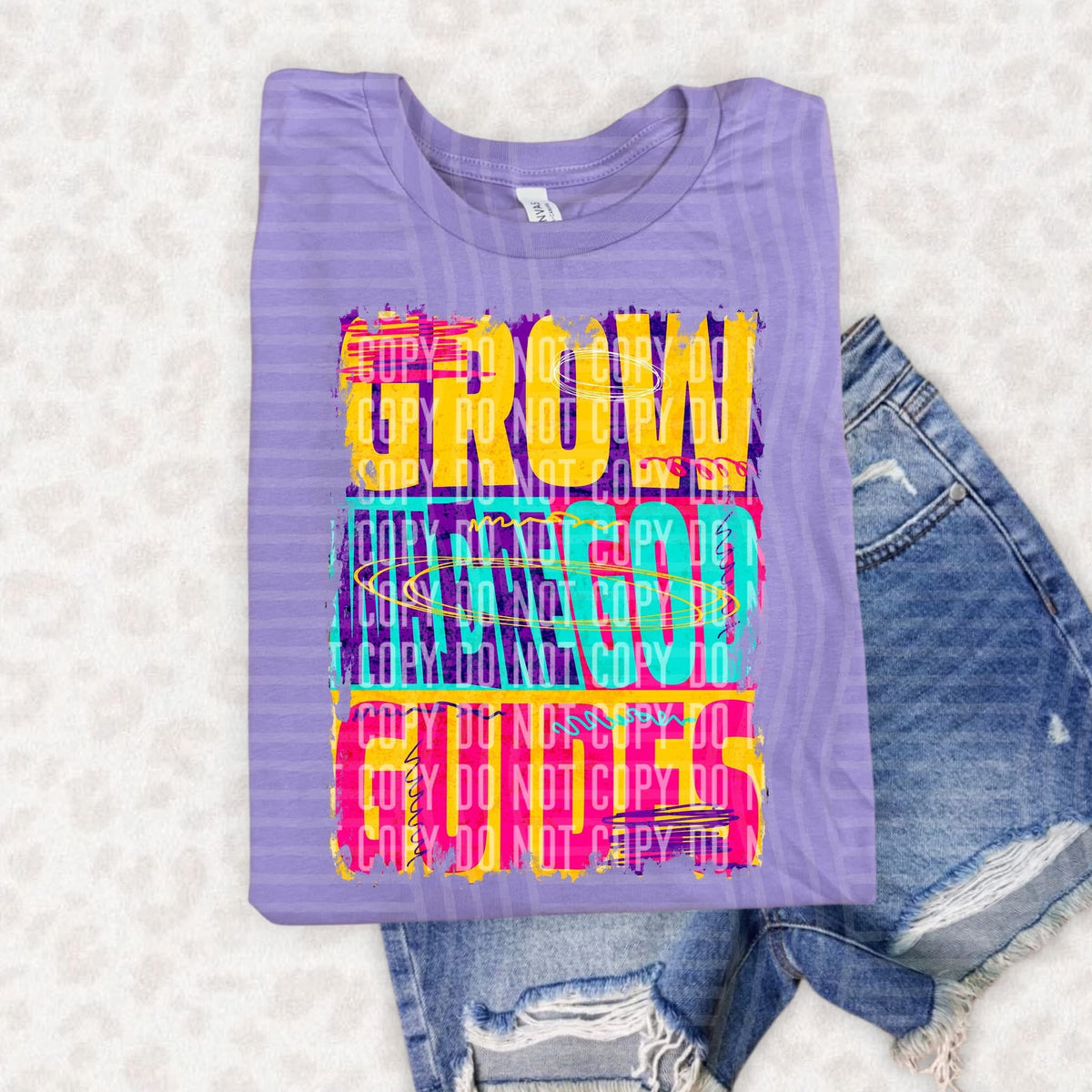 Grow Where God Guides Multicolor Block (Caplinger) DTF Transfer