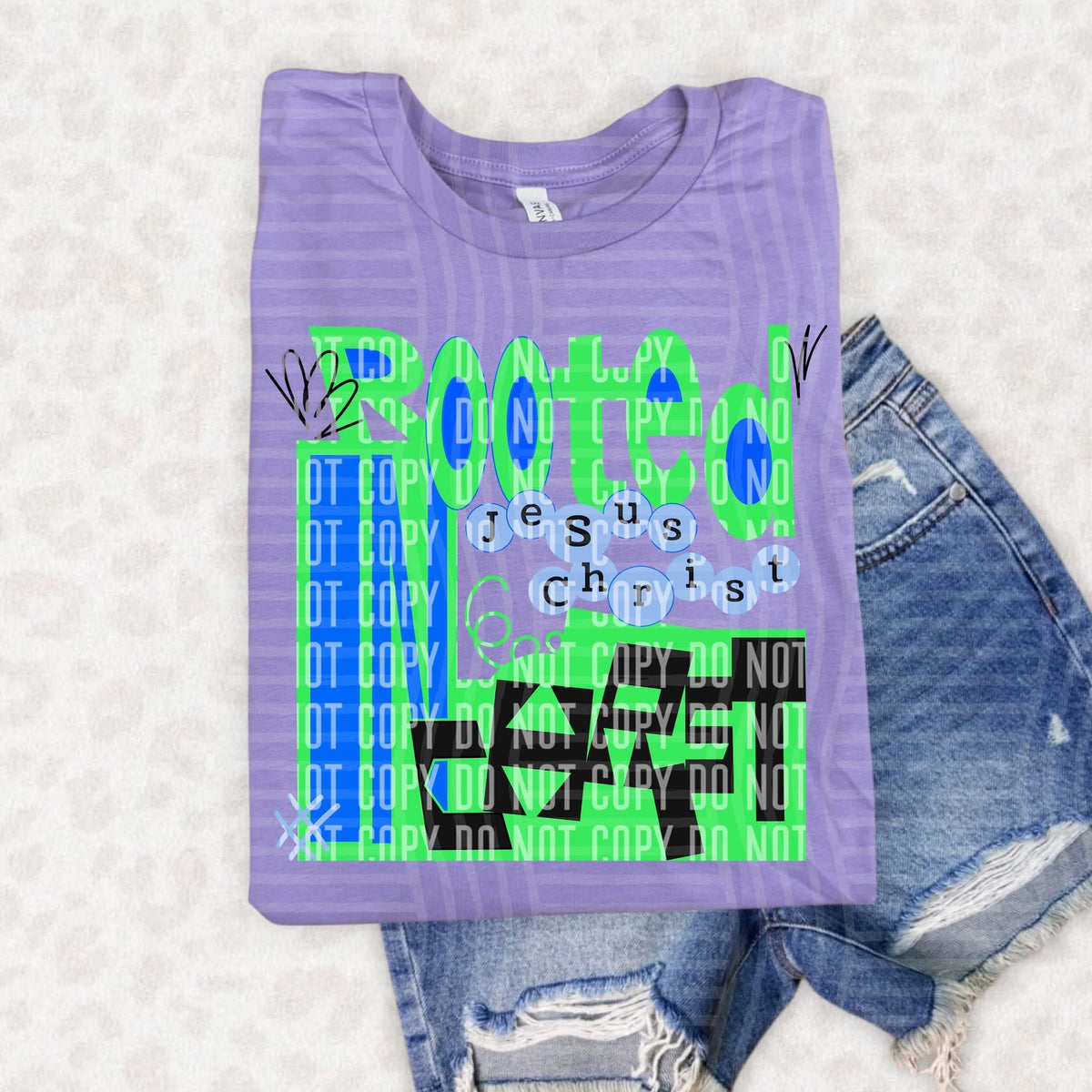 Rooted in Jesus Christ Green Retro (Caplinger) DTF Transfer