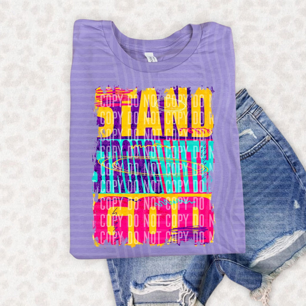 Stand Strong With God Multicolor Block (Caplinger) DTF Transfer