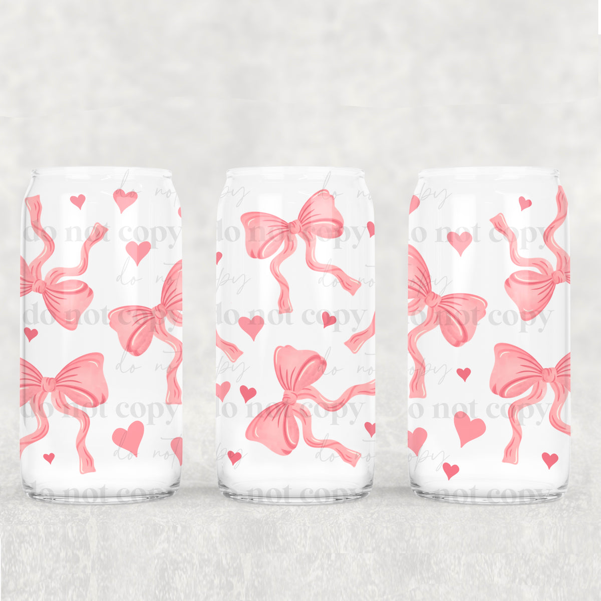 3158 pink bows (CSC) UV DTF WRAP