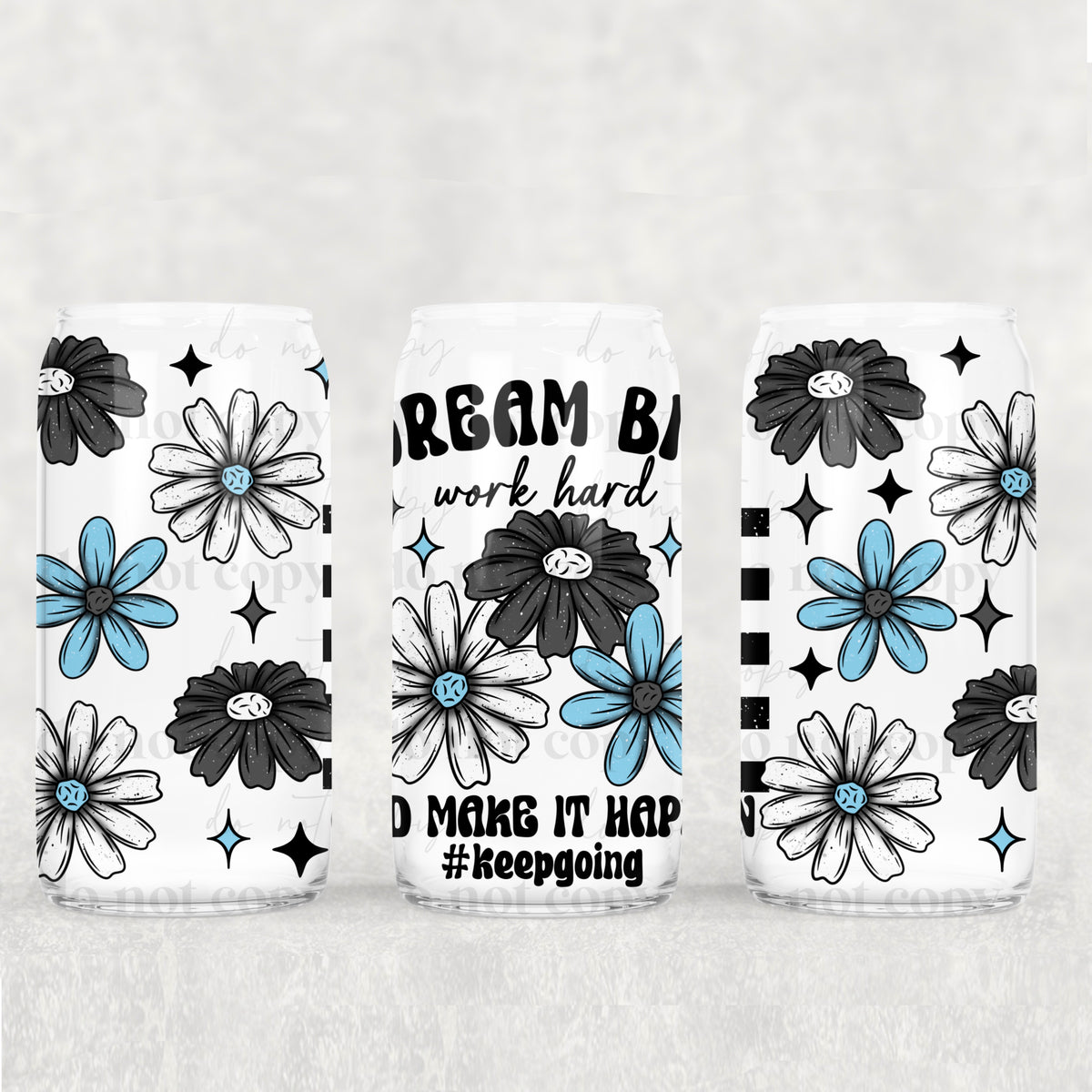 3159 dream big blue and black (CSC) UV DTF WRAP