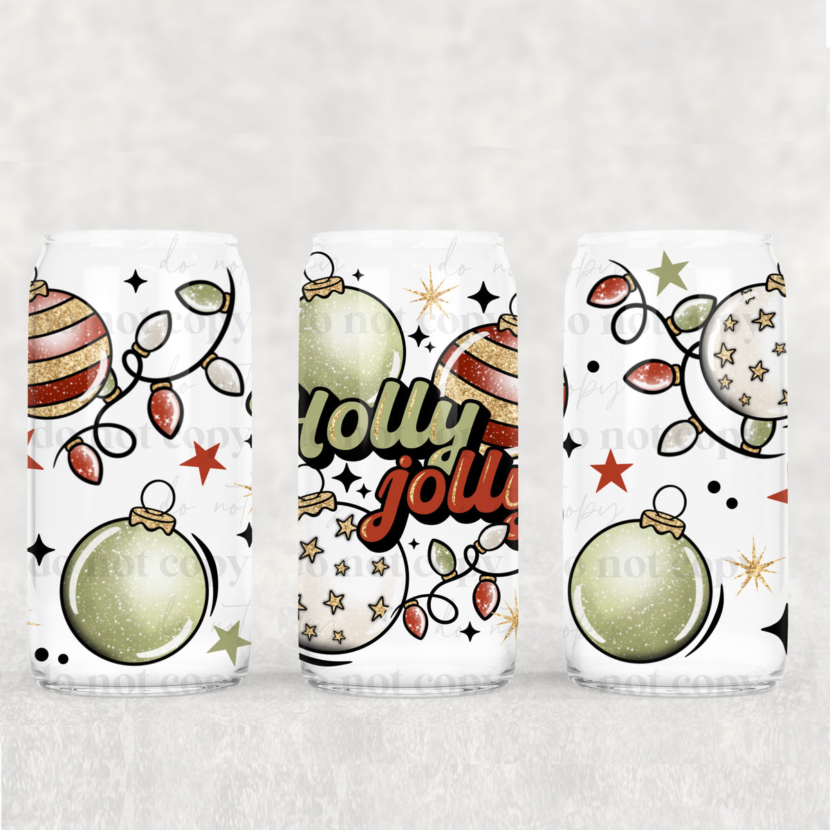 holly jolly balls 3182(CSC) UV DTF WRAP