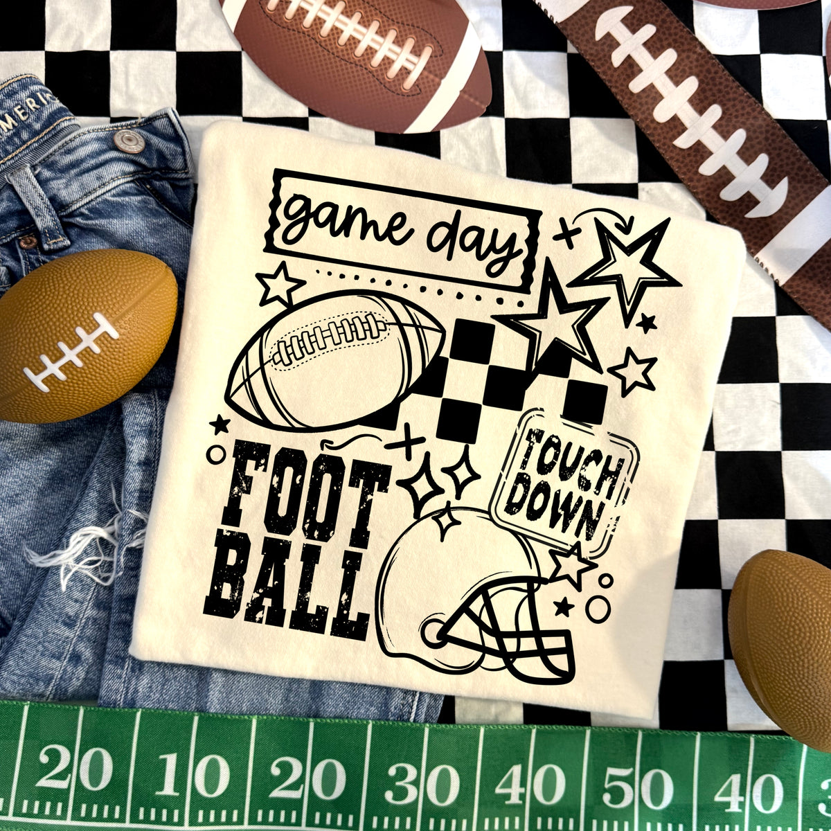 Game day football touchdown BLACK (CSC) DTF Transfer