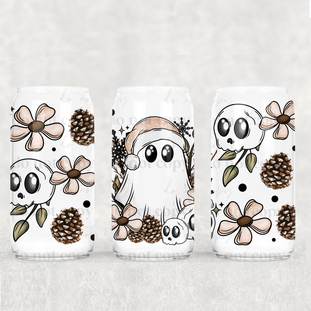 3188 ghost with hat and pinecones (CSC) UV DTF WRAP