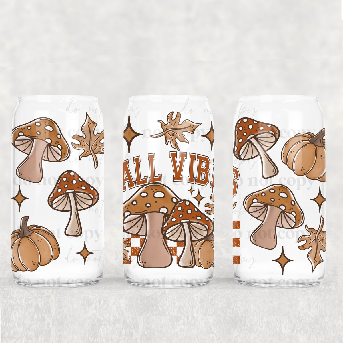 3197 fall vibes mushrooms collage (CSC) UV DTF WRAP