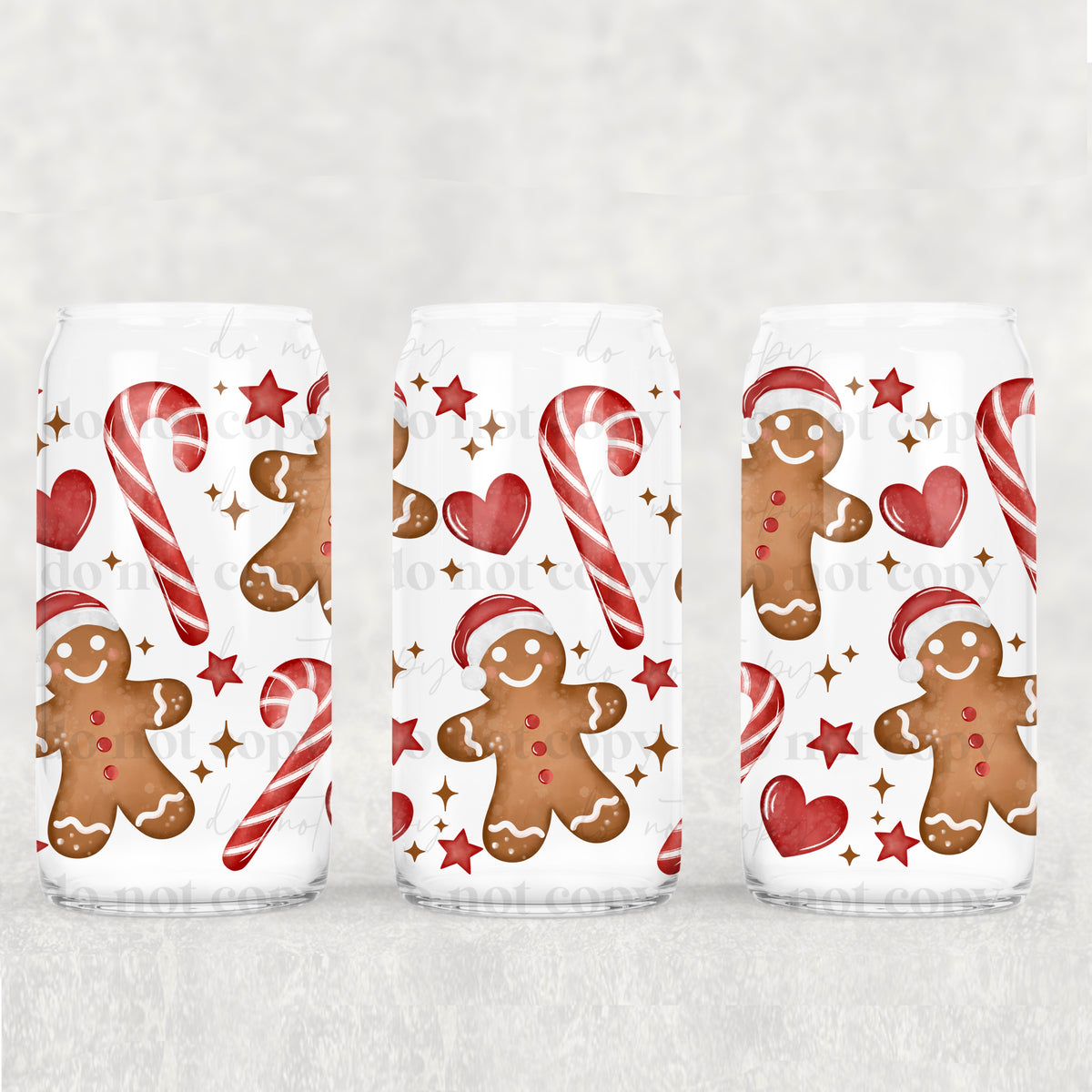 3200 candy cane and gingerbread men (CSC) UV DTF WRAP
