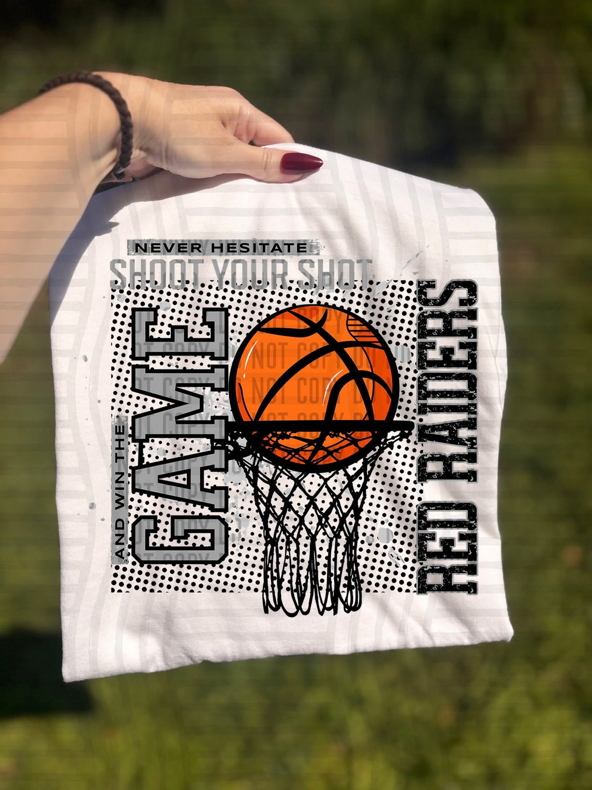 Red Raiders Shoot Your Shot Basketball (Caplinger) DTF Transfers