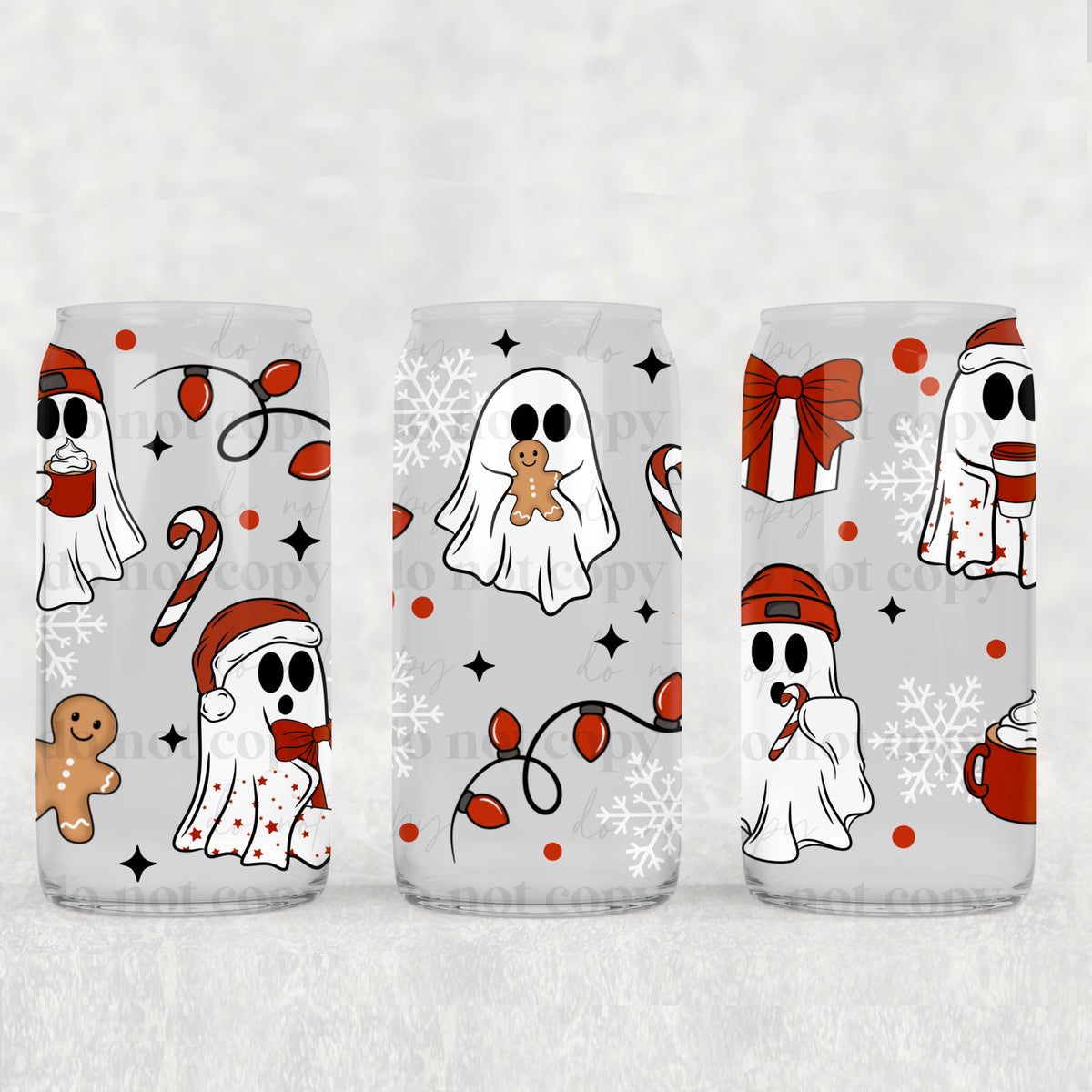 3212 ghost with red beanies and christmas stuff (CSC) UV DTF WRAP