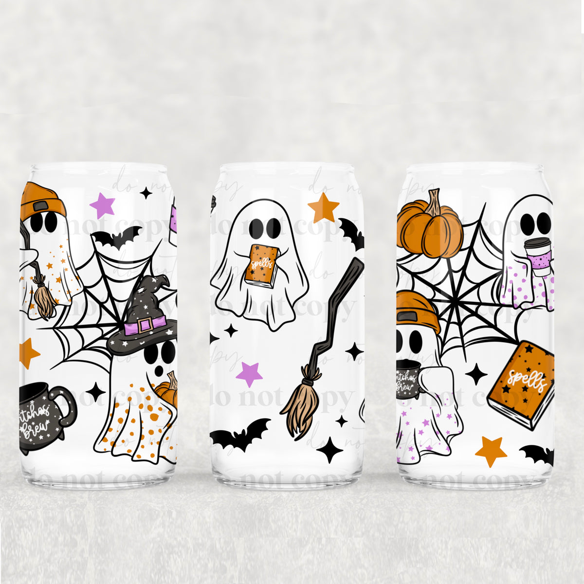 3213 ghost with witch hats and halloween stuff (CSC) UV DTF WRAP