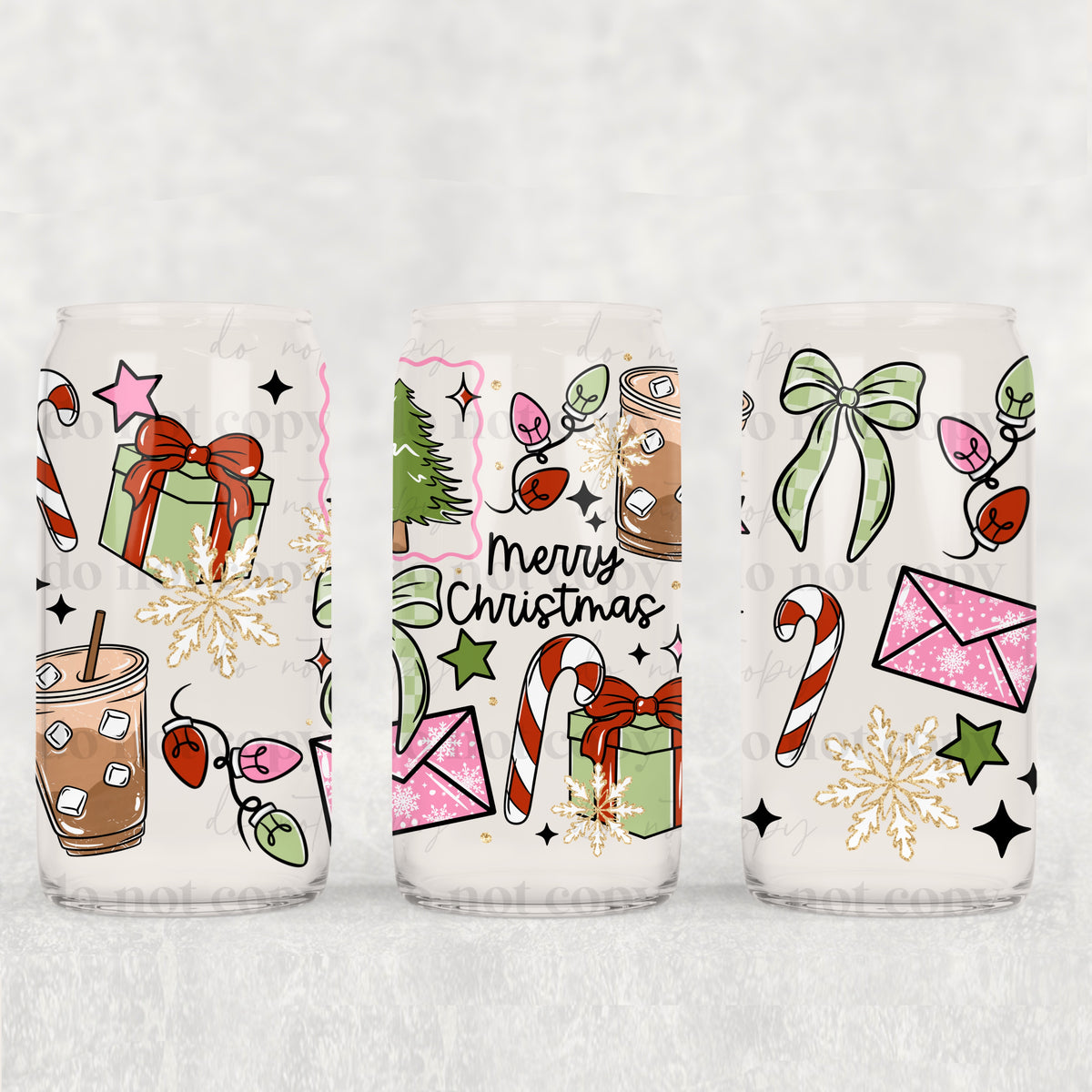 merry christmas pink envelope 3230 (CSC) UV DTF WRAP