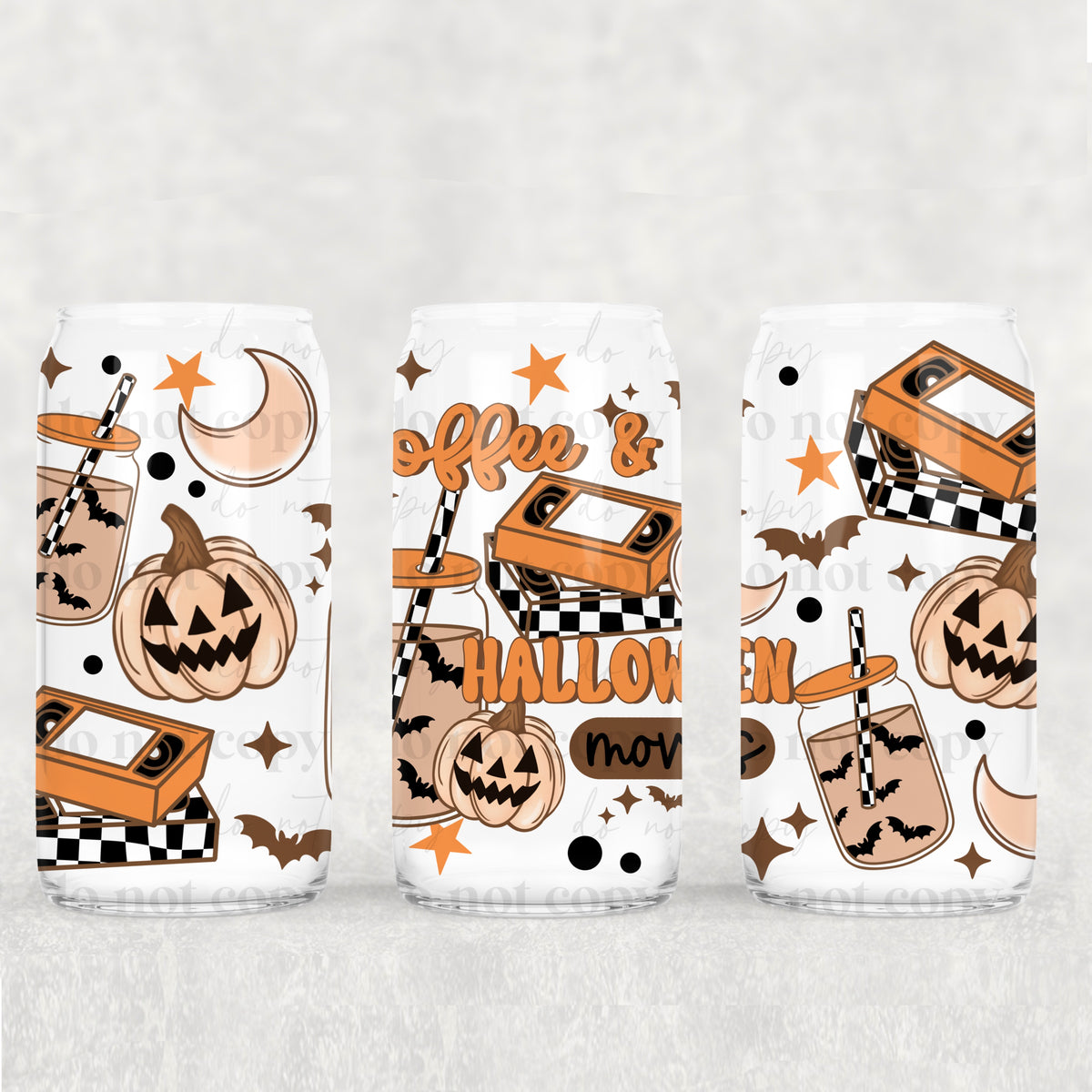 3238 coffee and halloween movies (CSC) UV DTF WRAP