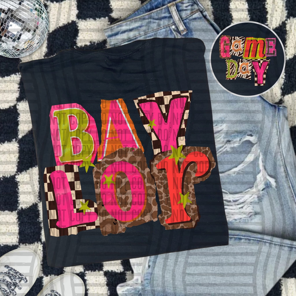 Baylor Pink Leopard Color Block (caplinger) DTF Transfer