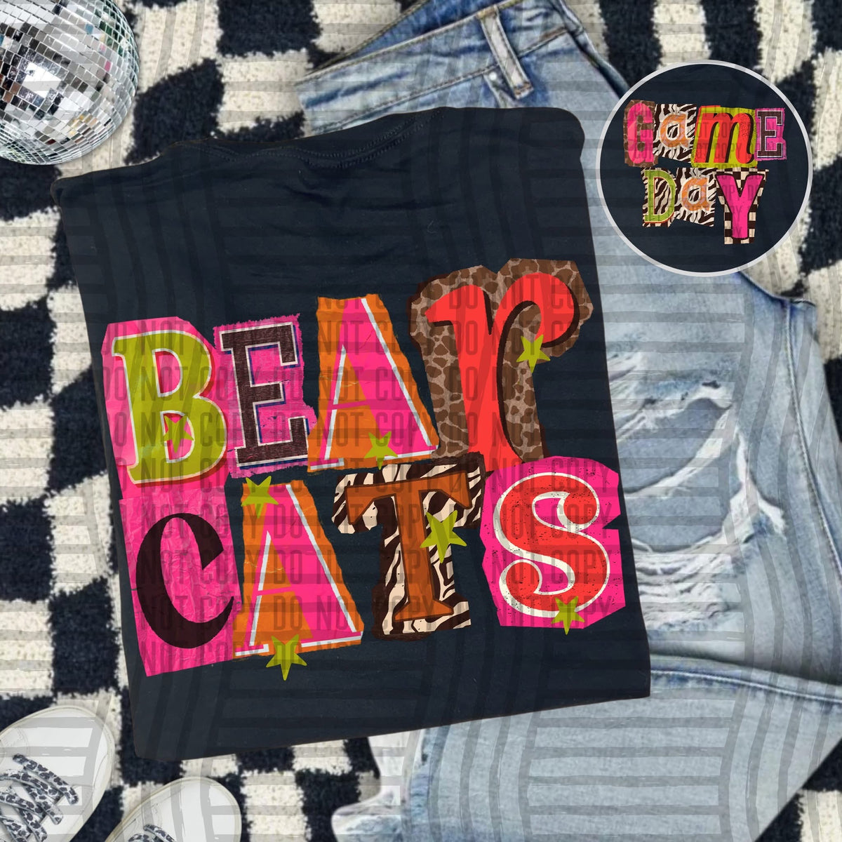 Bearcats Pink Leopard Color Block (caplinger) DTF Transfer