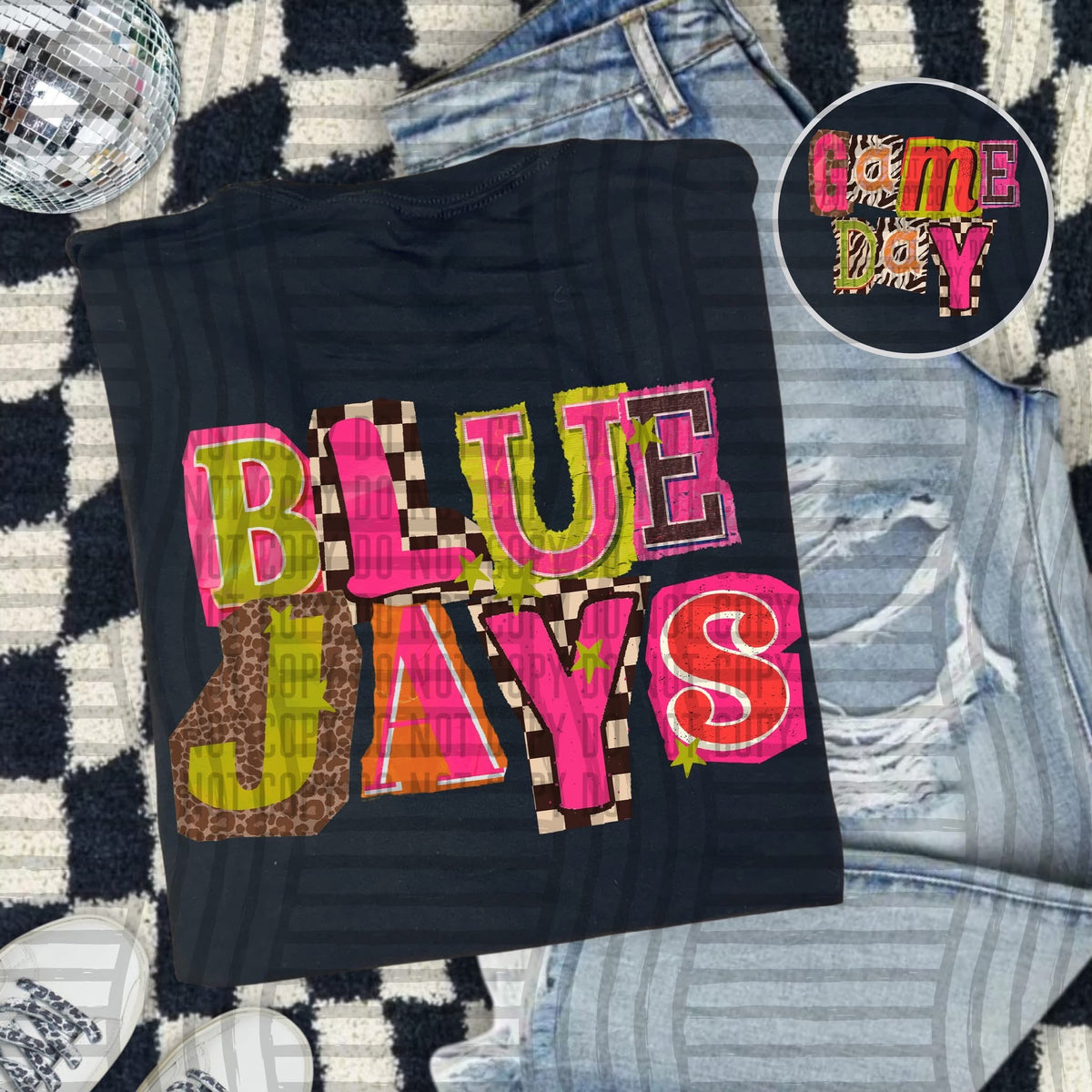 Blue Jays Pink Leopard Color Block (caplinger) DTF Transfer