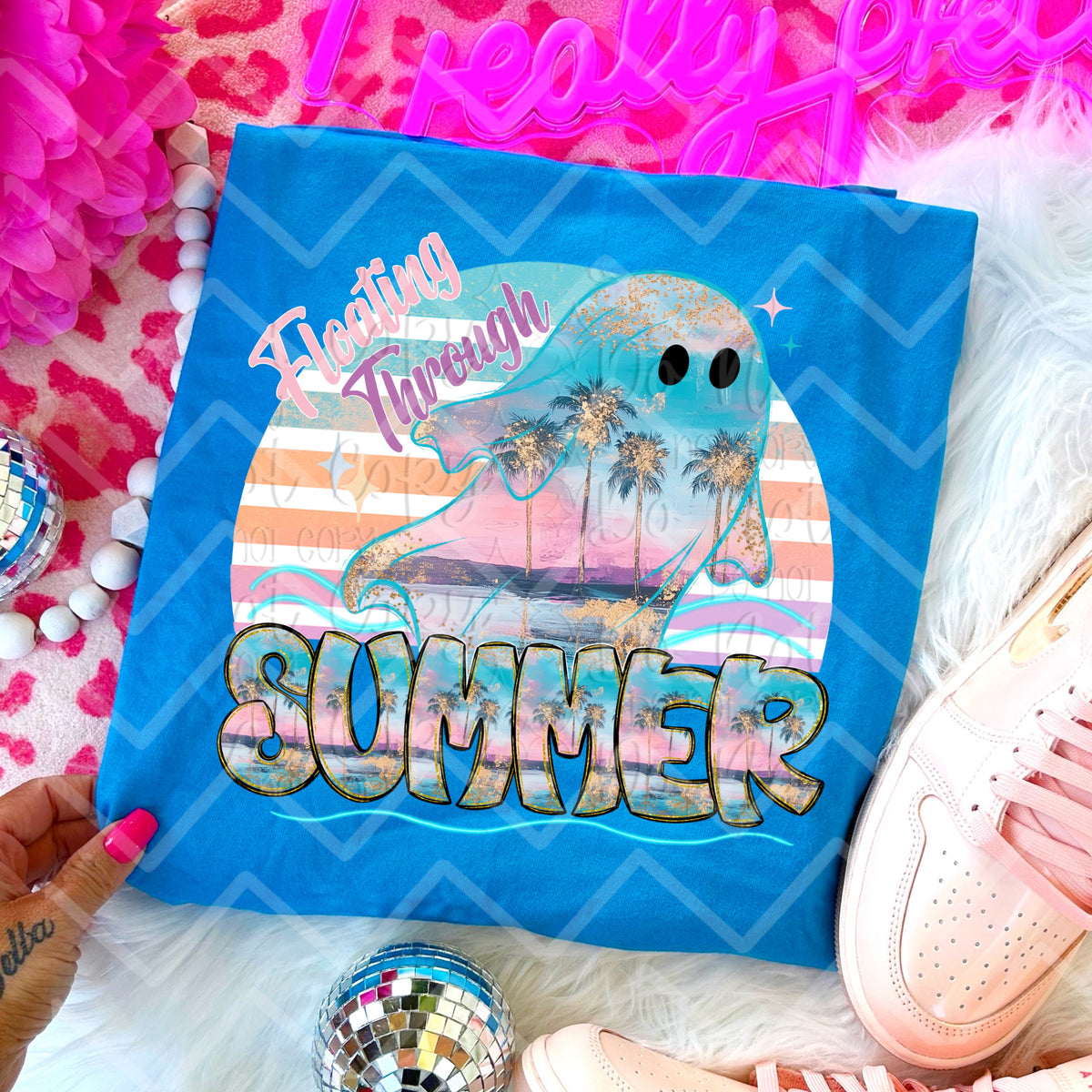 Floating Through Summer Ghost (Virgo) DTF transfer