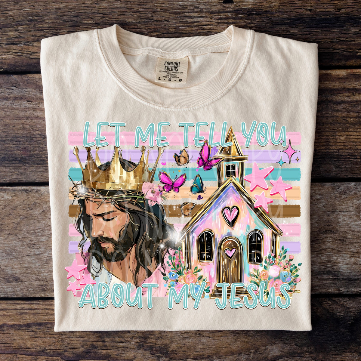Let me tell you about my Jesus pastel stripes (TDC) DTF Transfer