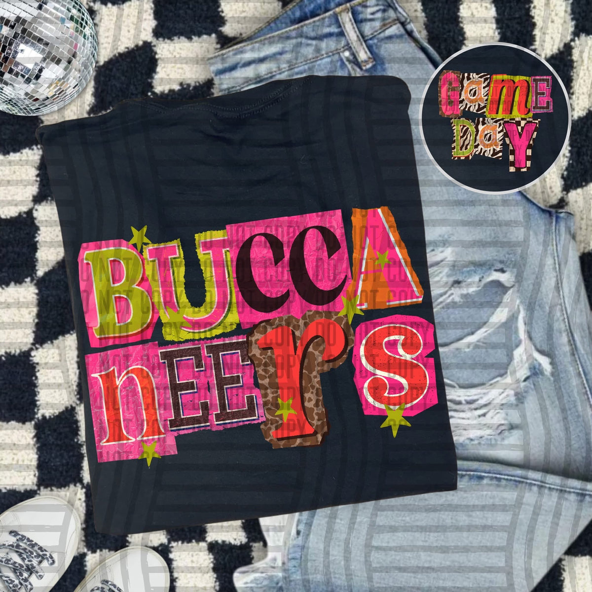 Buccaneers Pink Leopard Color Block (caplinger) DTF Transfer