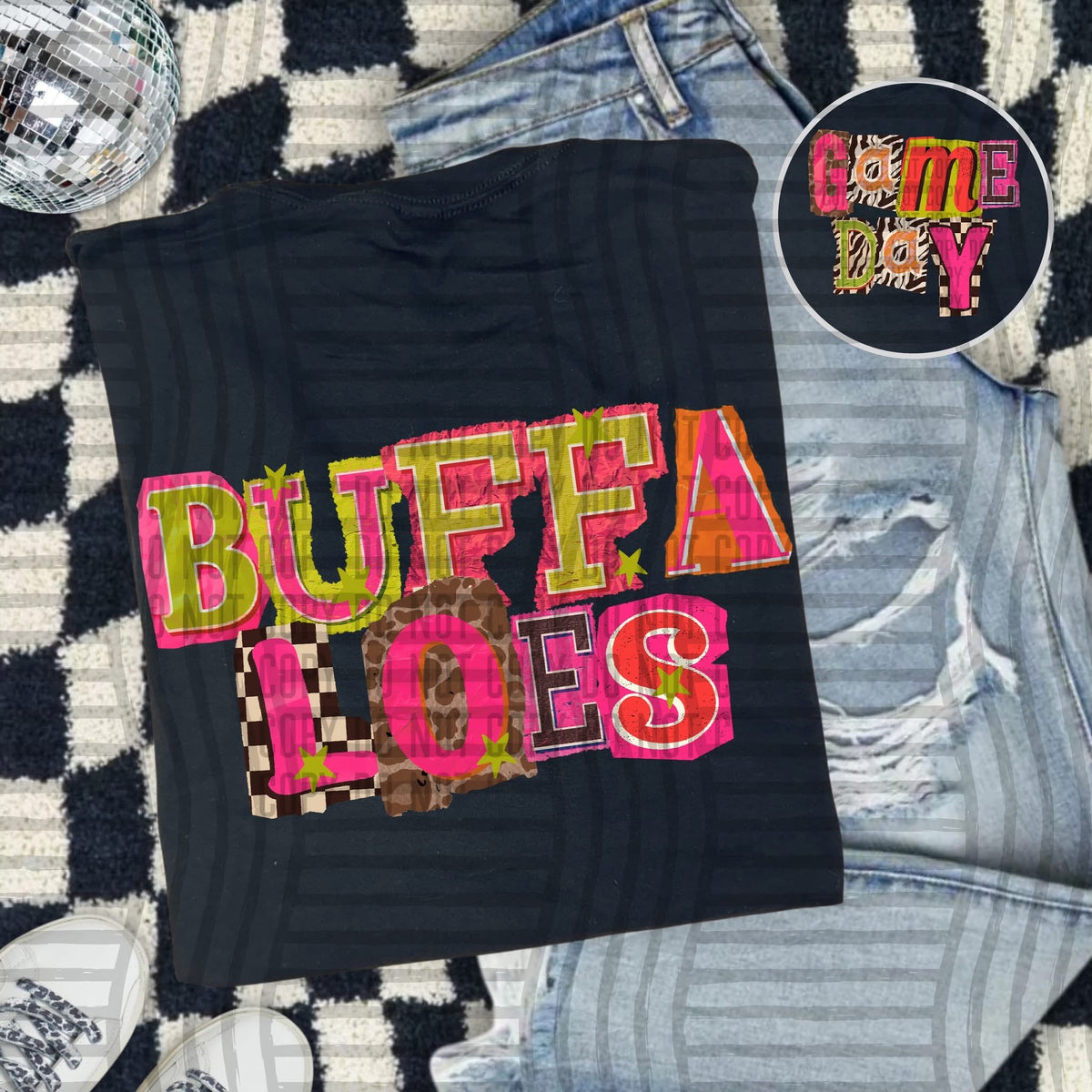 Buffaloes Pink Leopard Color Block (caplinger) DTF Transfer