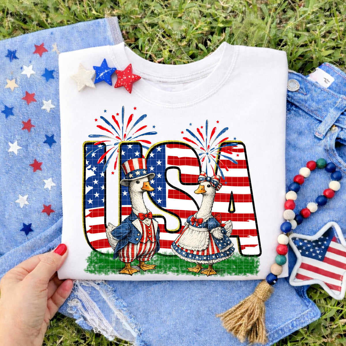 USA fireworks ducks (DD) DTF Transfer