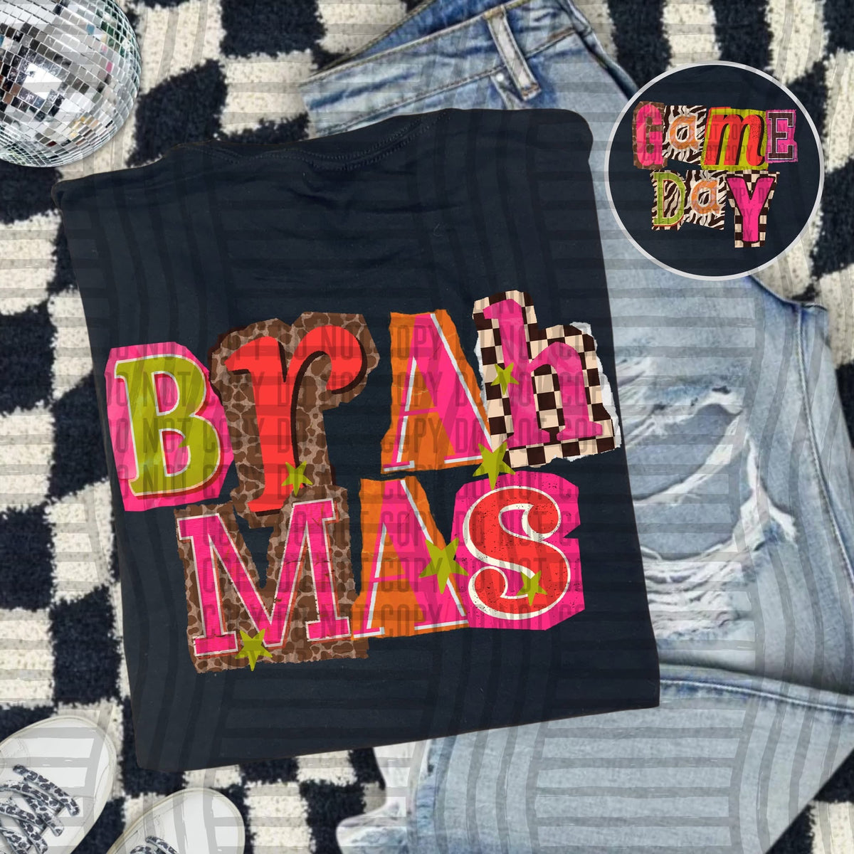 Brahmas Pink Leopard Color Block (caplinger) DTF Transfer