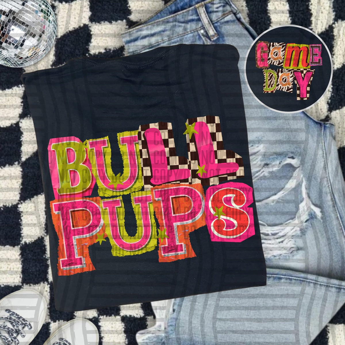 Bullpups Pink Leopard Color Block (caplinger) DTF Transfer