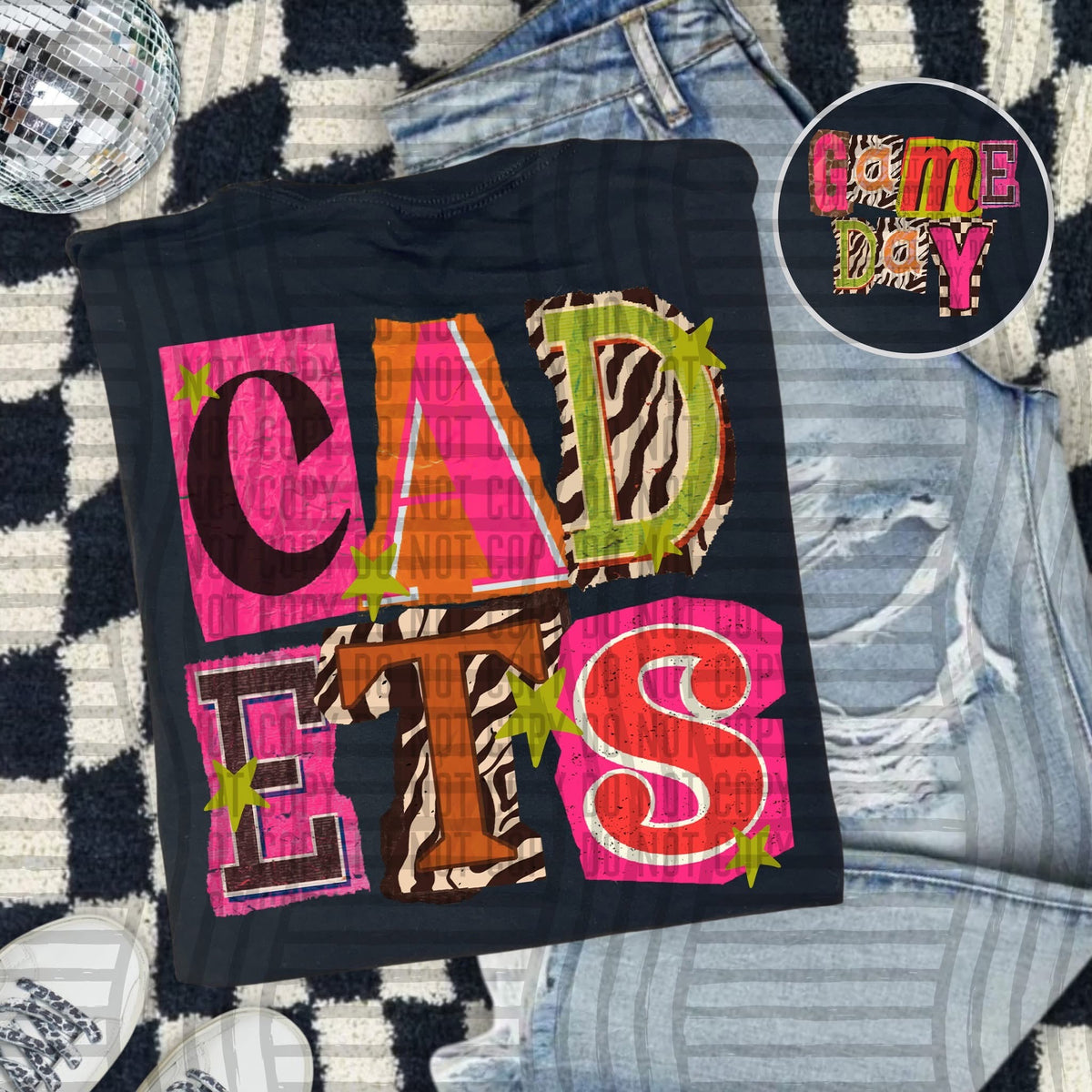 Cadets Pink Leopard Color Block (caplinger) DTF Transfer