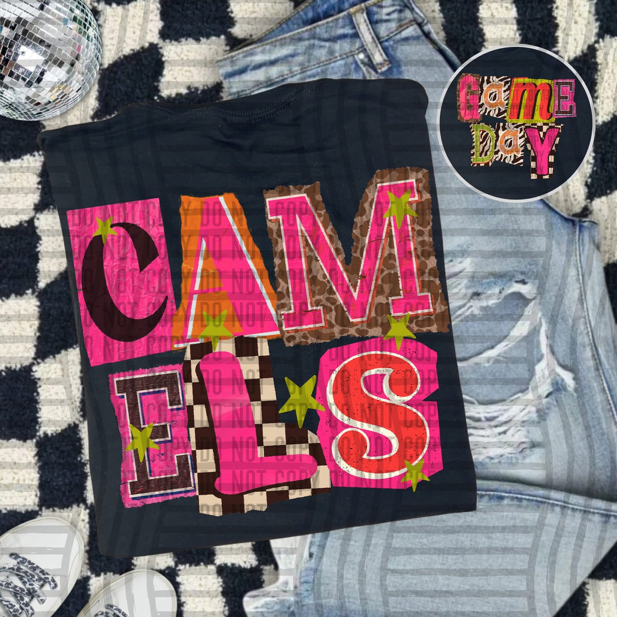 Camels Pink Leopard Color Block (caplinger) DTF Transfer