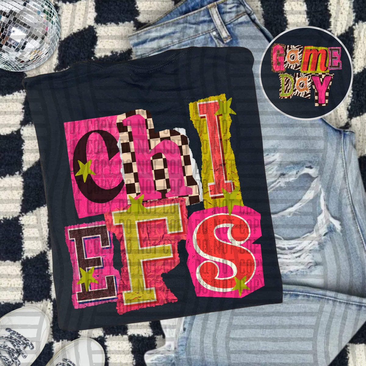 Chiefs Pink Leopard Color Block (caplinger) DTF Transfer