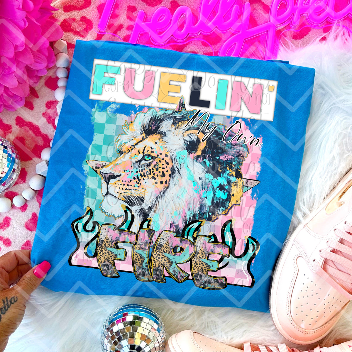 Fuelin' my own fire WHITE BLOCK (Virgo) DTF transfer