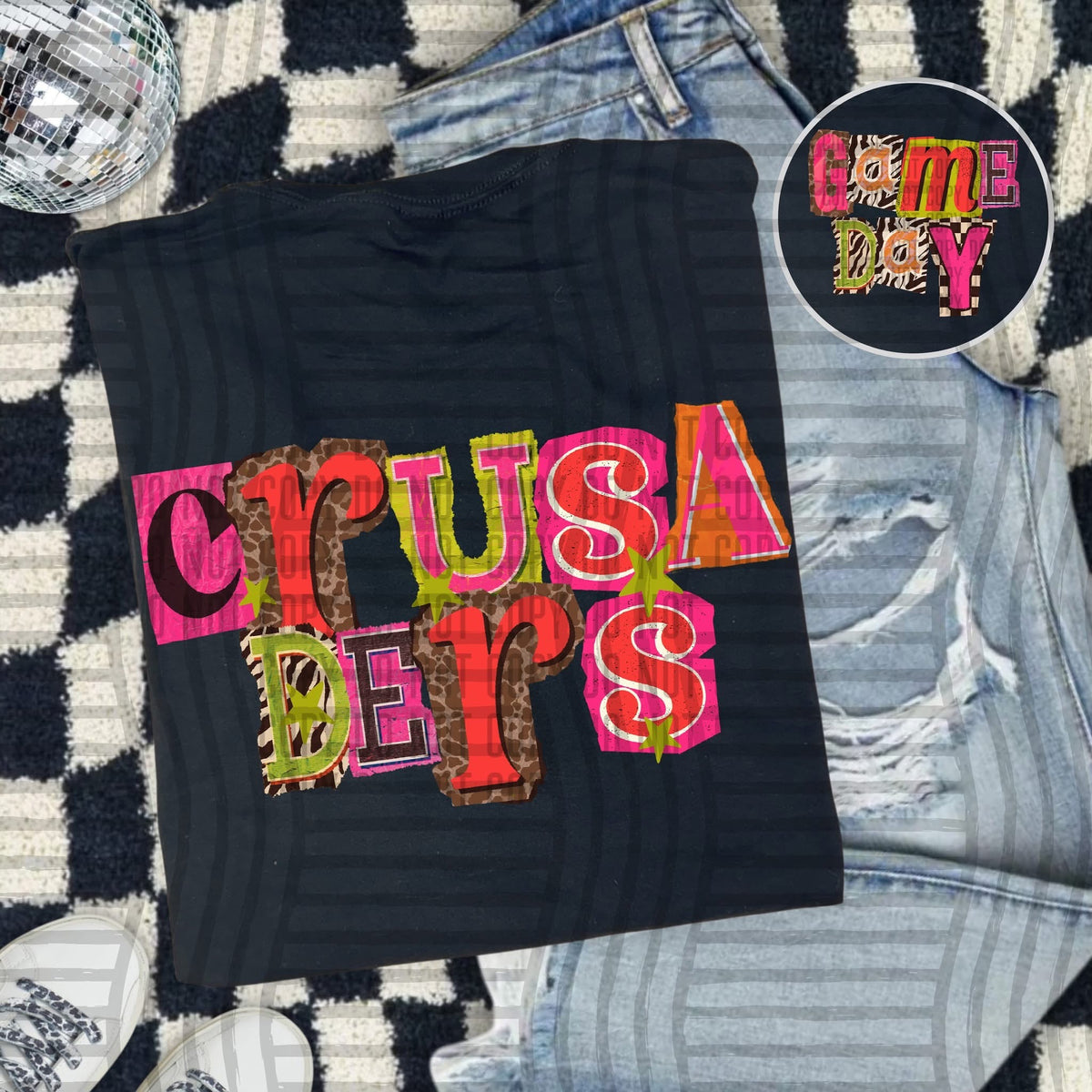 Crusaders Pink Leopard Color Block (caplinger) DTF Transfer