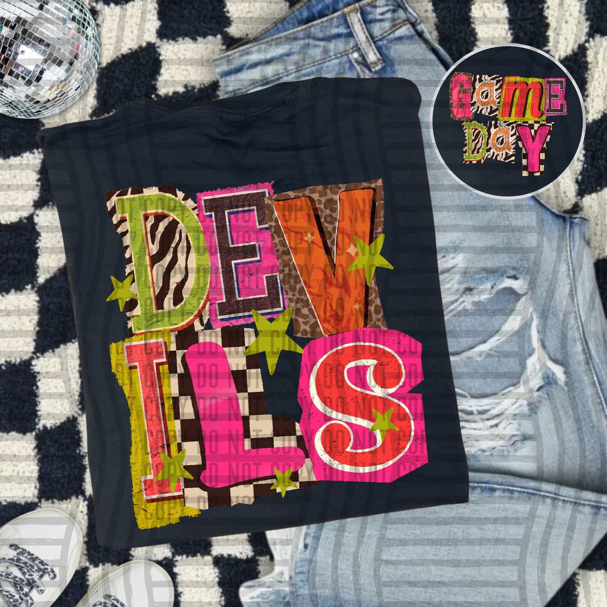 Devils Pink Leopard Color Block (caplinger) DTF Transfer