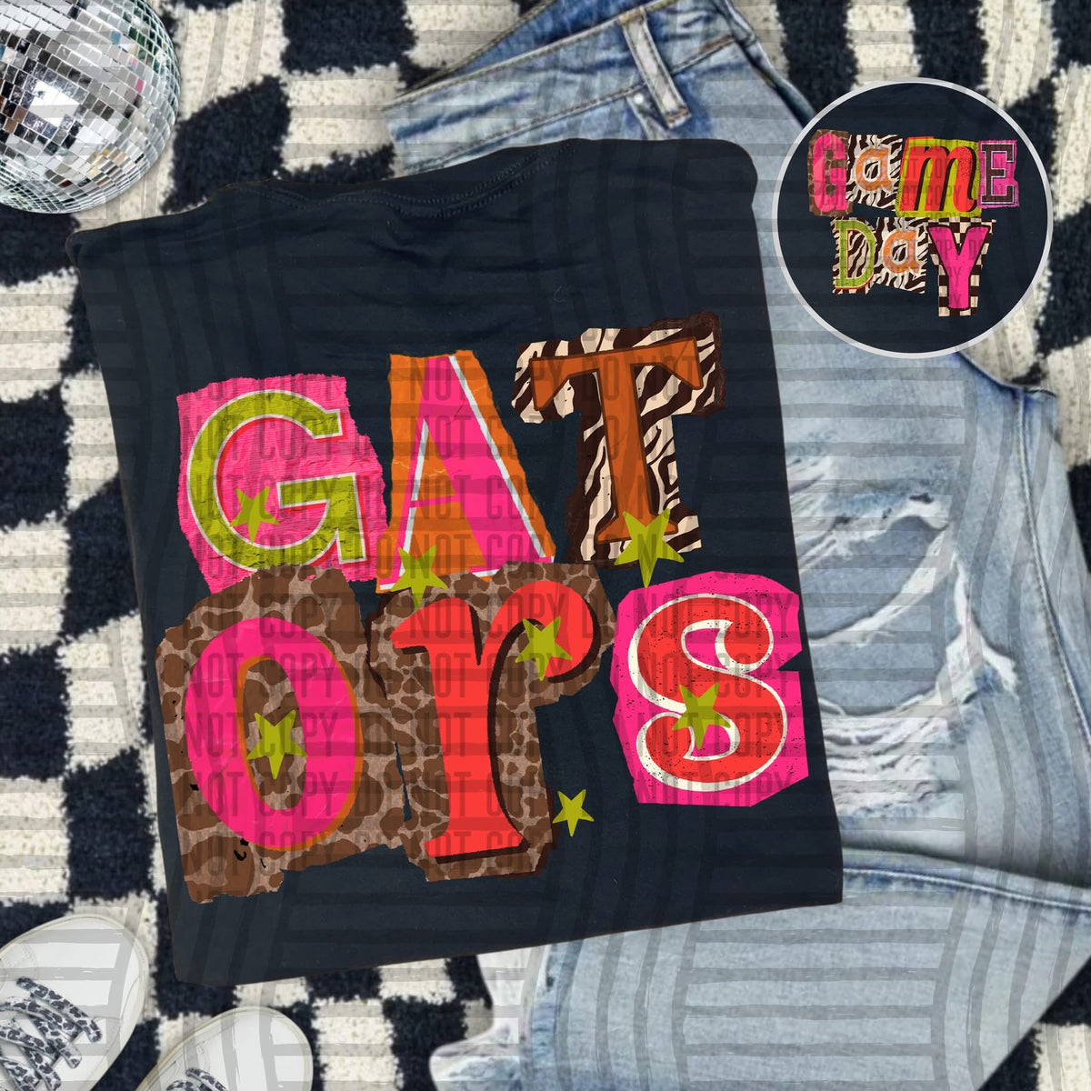 Gators Pink Leopard Color Block (caplinger) DTF Transfer