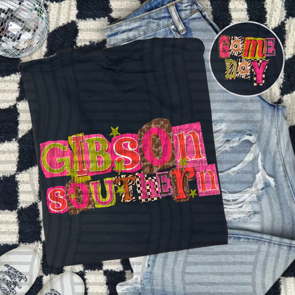 Gibson Southern Pink Leopard Color Block (caplinger) DTF Transfer