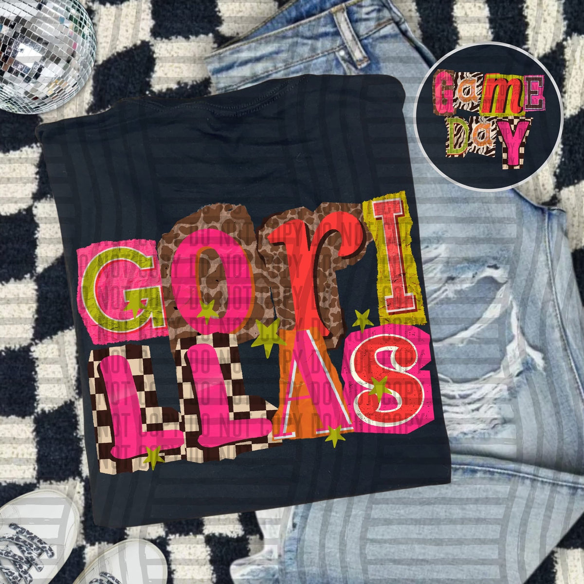 Gorillas Pink Leopard Color Block (caplinger) DTF Transfer