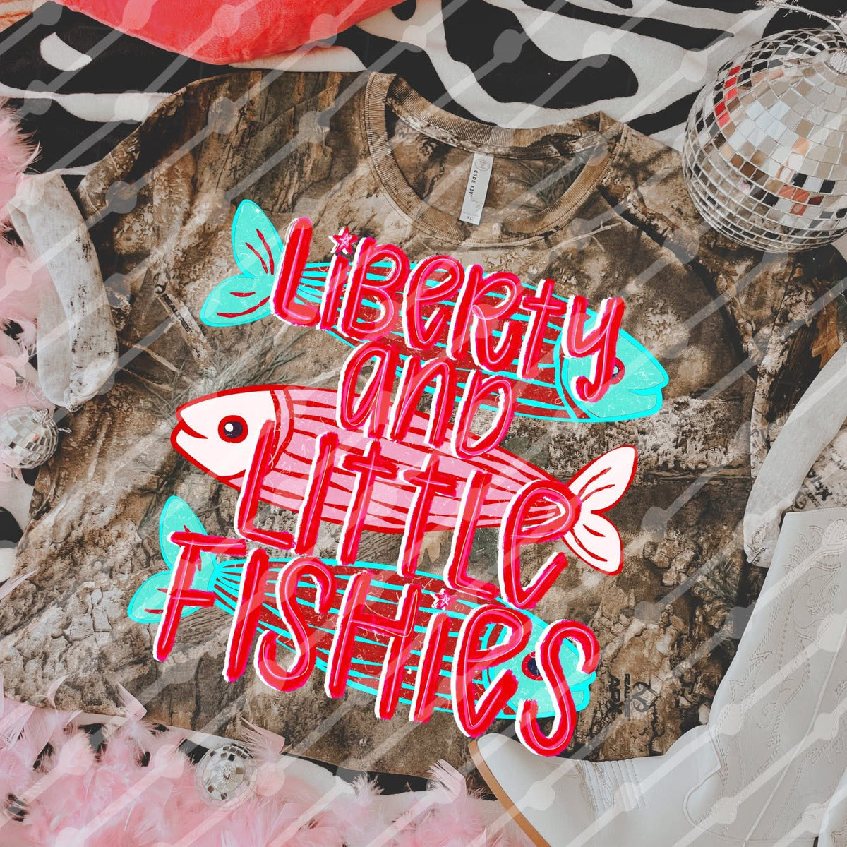 Liberty and little fishies (JBD) DTF Transfer