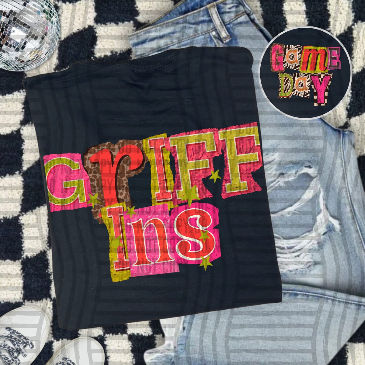 Griffins Pink Leopard Color Block (caplinger) DTF Transfer