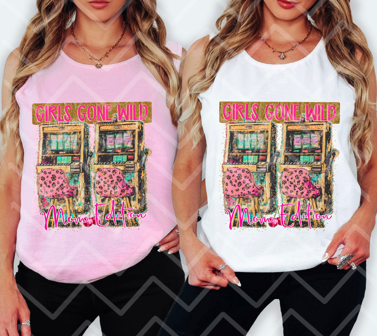 Girl's gone wild Mom Edition Slot machines (Virgo) 101008 DTF transfer