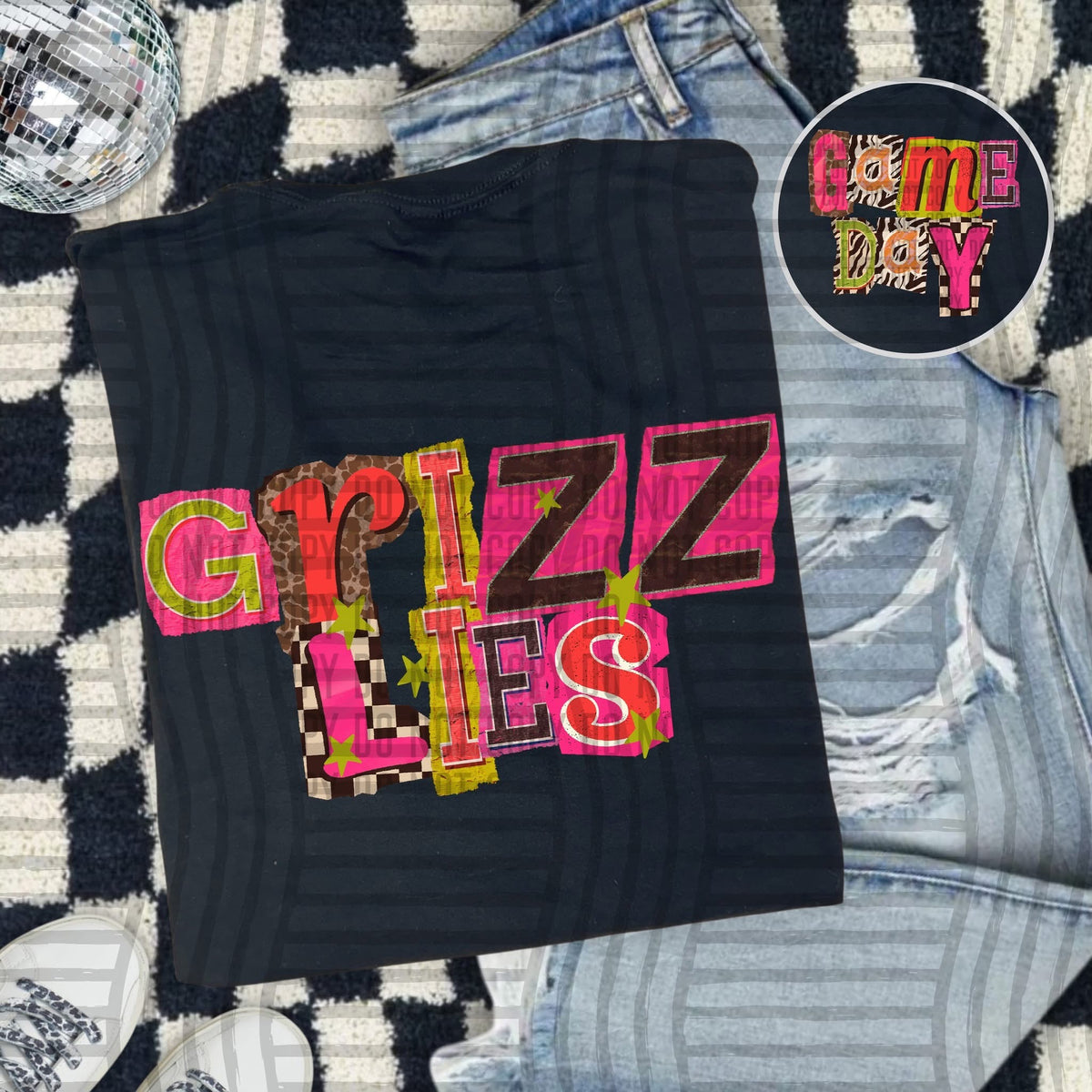 Grizzlies Pink Leopard Color Block (caplinger) DTF Transfer