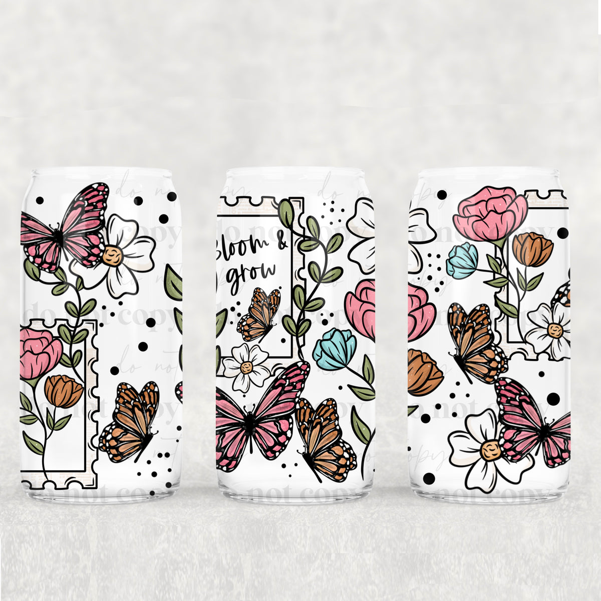 bloom and grow flowers 3313 (CSC) UV DTF WRAP