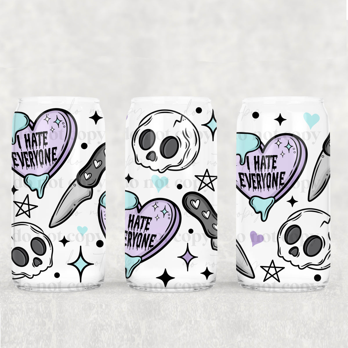i hate everyone purple hearts 3315 (CSC) UV DTF WRAP