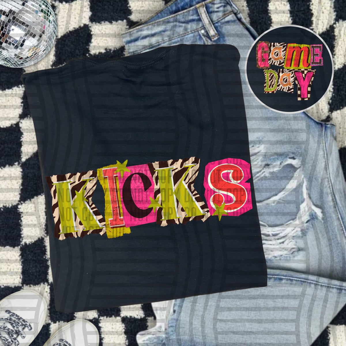 Kicks Pink Leopard Color Block (caplinger) DTF Transfer