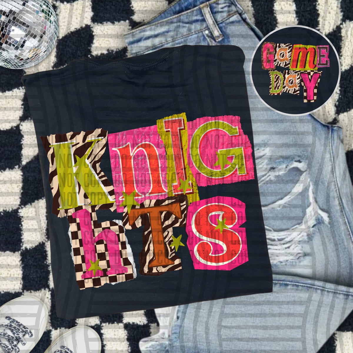 Knights Pink Leopard Color Block (caplinger) DTF Transfer