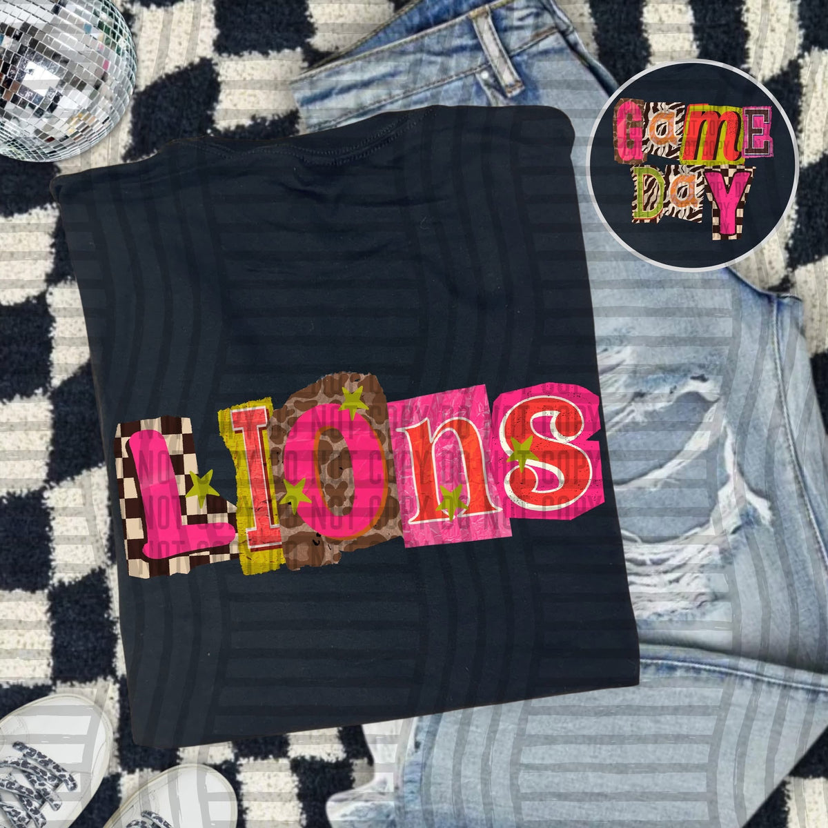 Lions Pink Leopard Color Block (caplinger) DTF Transfer
