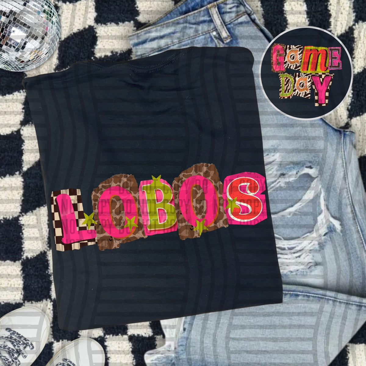 Lobos Pink Leopard Color Block (caplinger) DTF Transfer